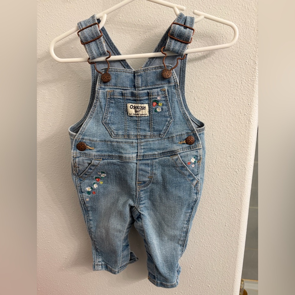 Oshkosh baby girl denim overalls 3M